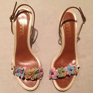 Lambertson Truex Floral and Cognac Slingback